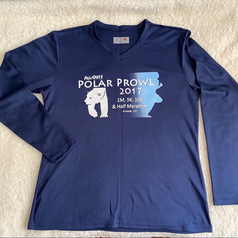 Long sleeve tech running workout tee.